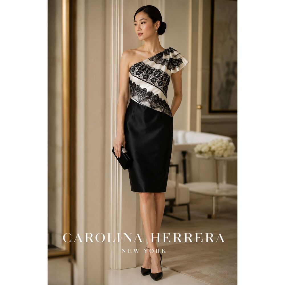 Carolina Herrera Silk Knee-Length Dress Size: US 8 - Picture 3 of 15